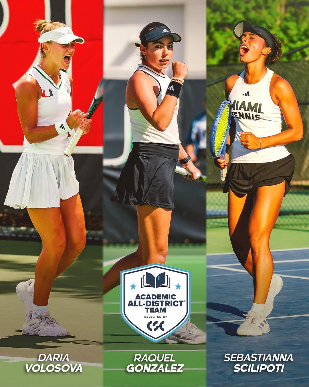 Post 5 by Miami Hurricanes Women’s Tennis on Instagram (image)