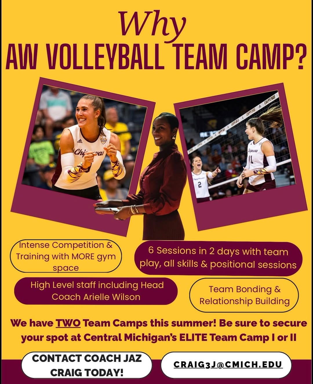 Post 10 by CMU Volleyball on Instagram (image)