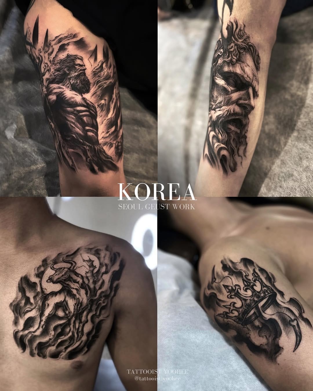 Post 8 by 부산타투 서면타투 & 유희 블랙워크 YOOHEE on Instagram (carousel)