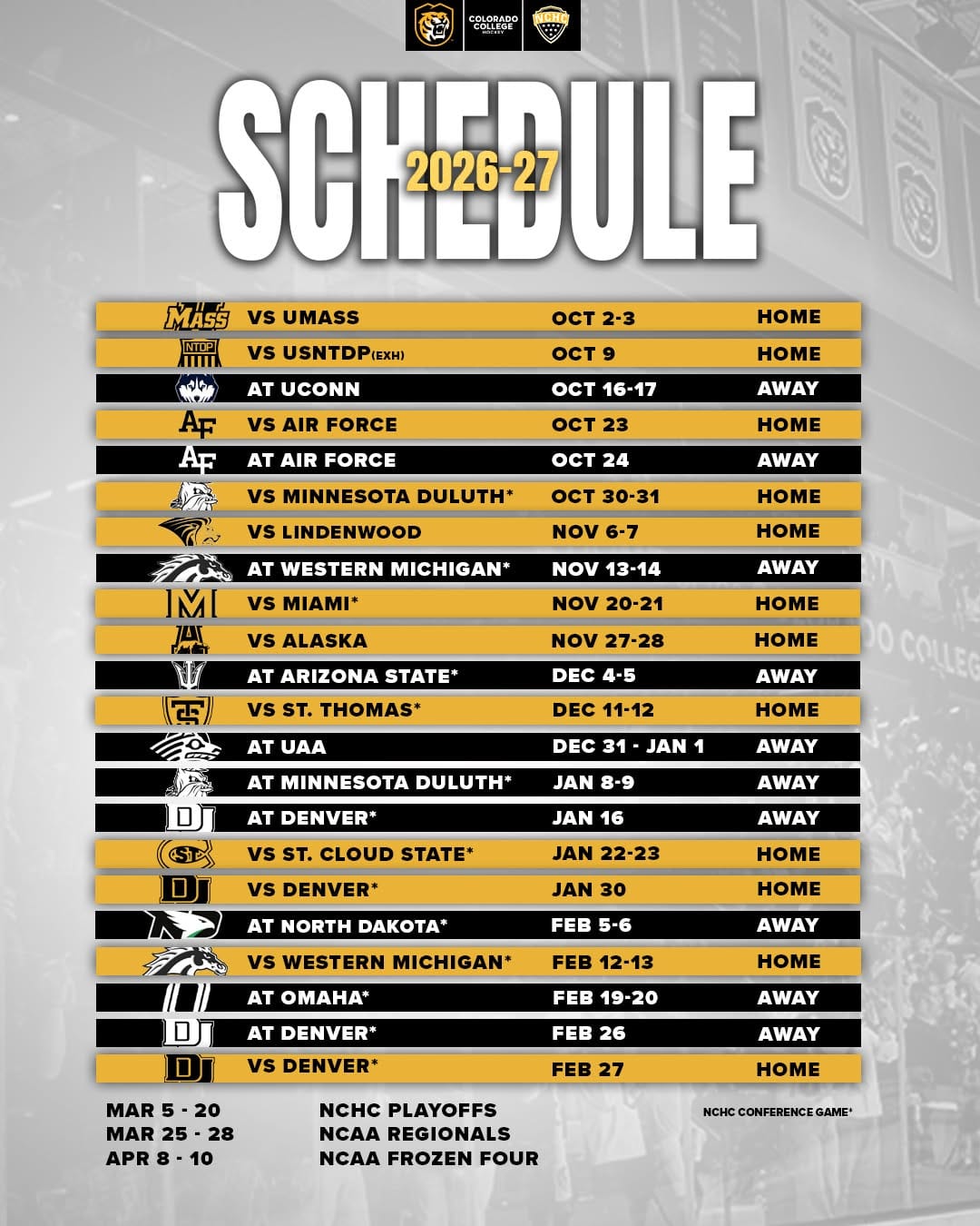 Post 2 by Colorado College Tiger Hockey on Instagram (image)