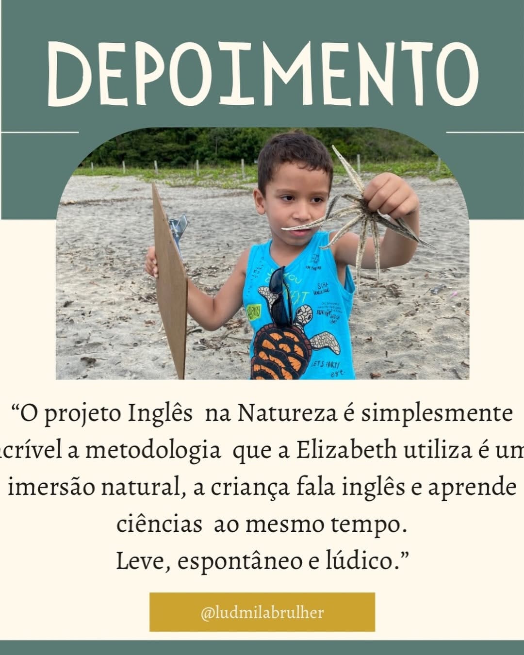 Post 3 by Elizabeth | Inglês na Natureza on Instagram (image)