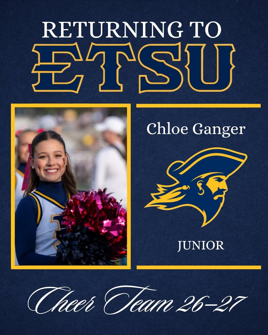 Post 6 by ETSU Cheerleading on Instagram (carousel)