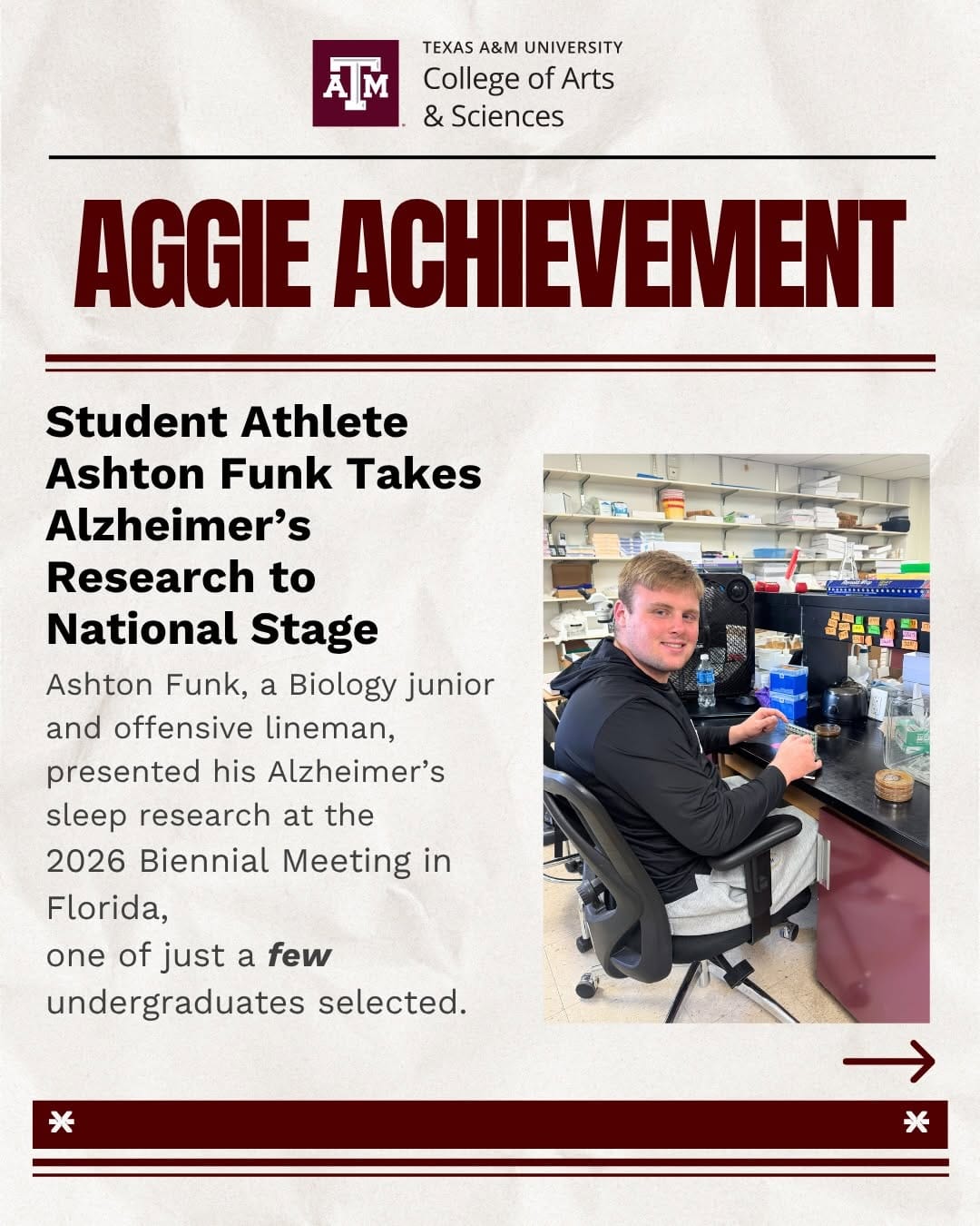 Post 8 by TAMU College of Arts & Sciences on Instagram (carousel)