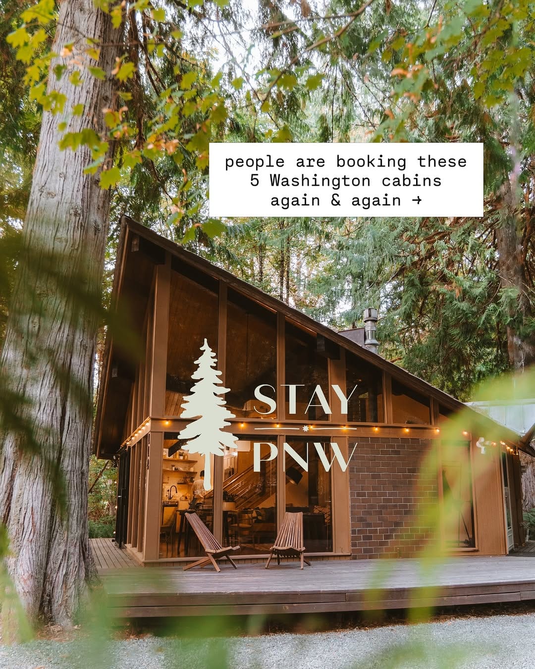Post 4 by STAY PNW | Cabin Rentals in Washington State on Instagram (carousel)