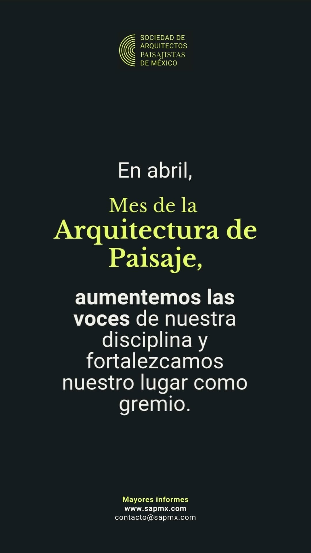 Post 8 by Sociedad de Arquitectos Paisajistas de México on Instagram (video)