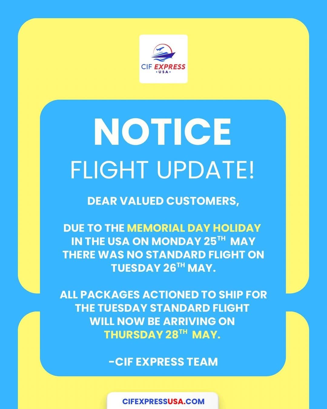 Post 1 by CIF Express USA Inc. 🇧🇧 on Instagram (image)