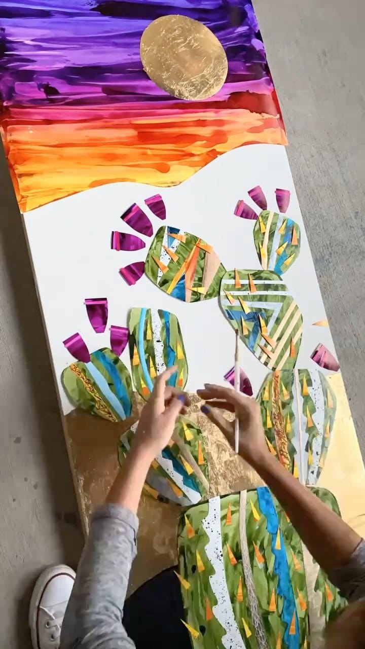 Post 10 by Lana Nguyen | paper collage and abstract art on Instagram (video)