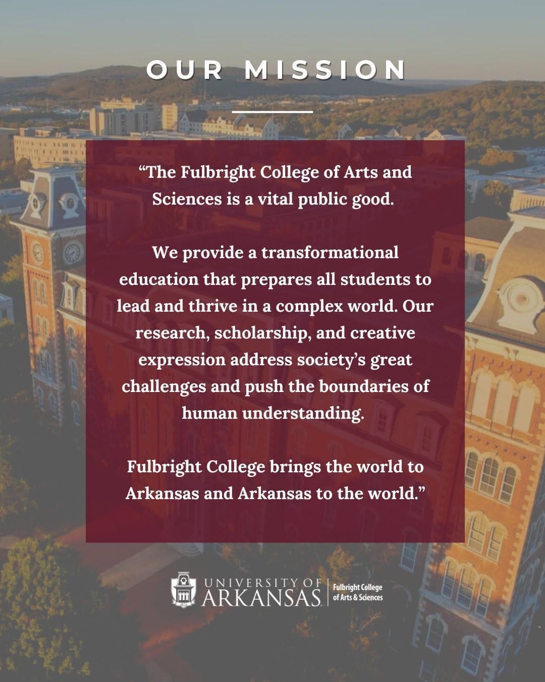Post 10 by Fulbright College of Arts & Sciences - University of Arkansas on Instagram (image)