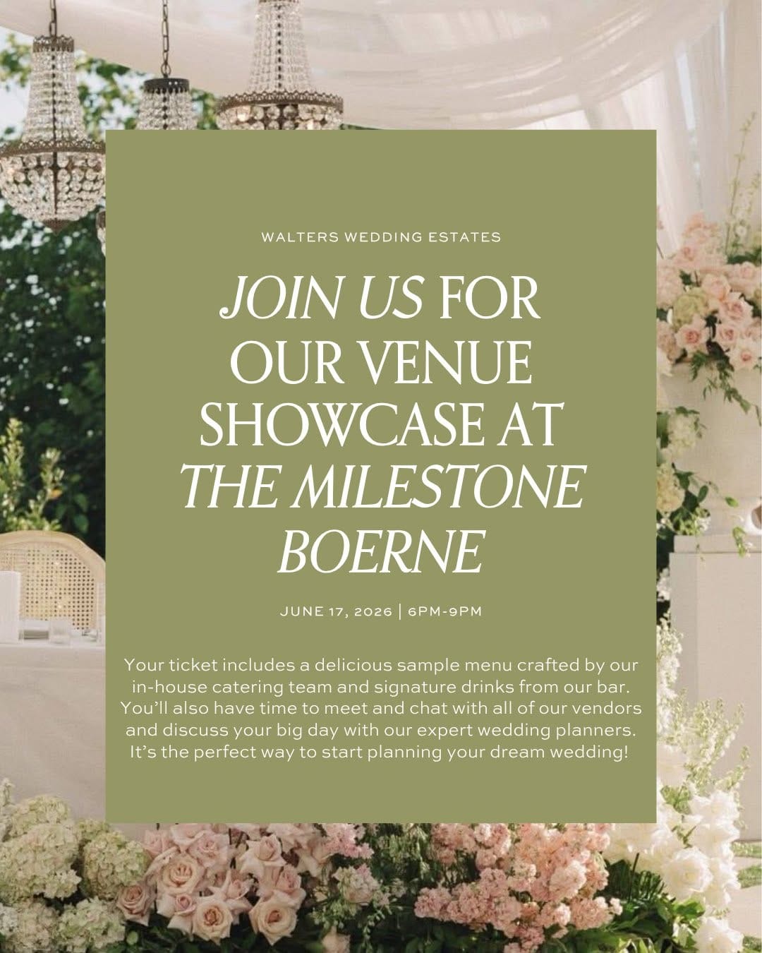 Post 1 by WALTERS WEDDING ESTATES on Instagram (image)
