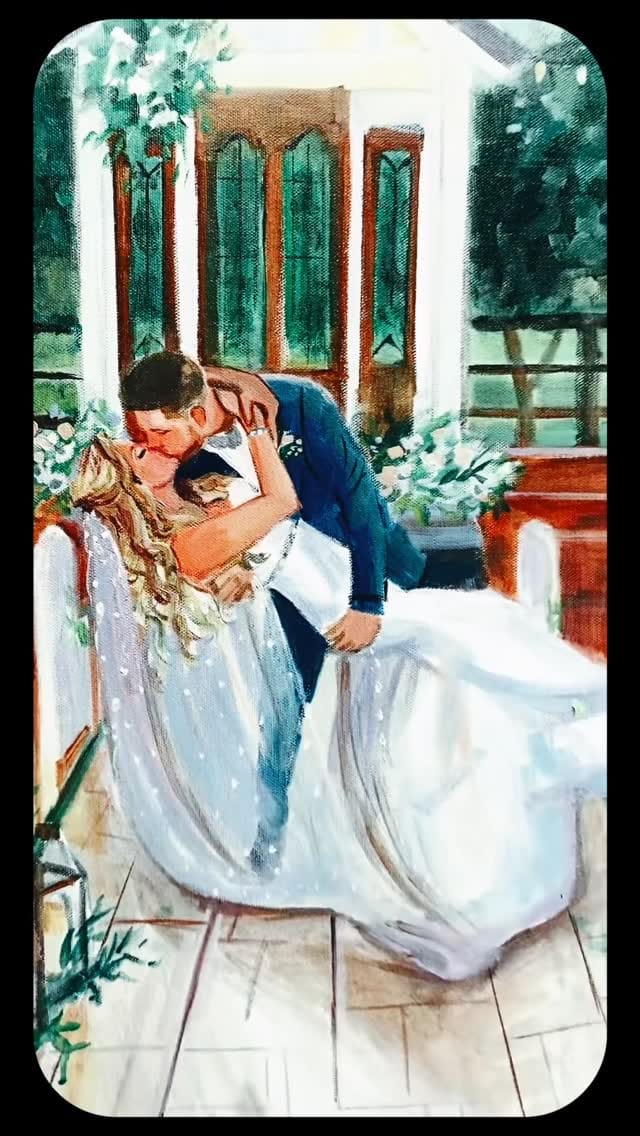 Post 6 by Christina Pappion | Live Wedding Painter & Custom Artist on Instagram (video)