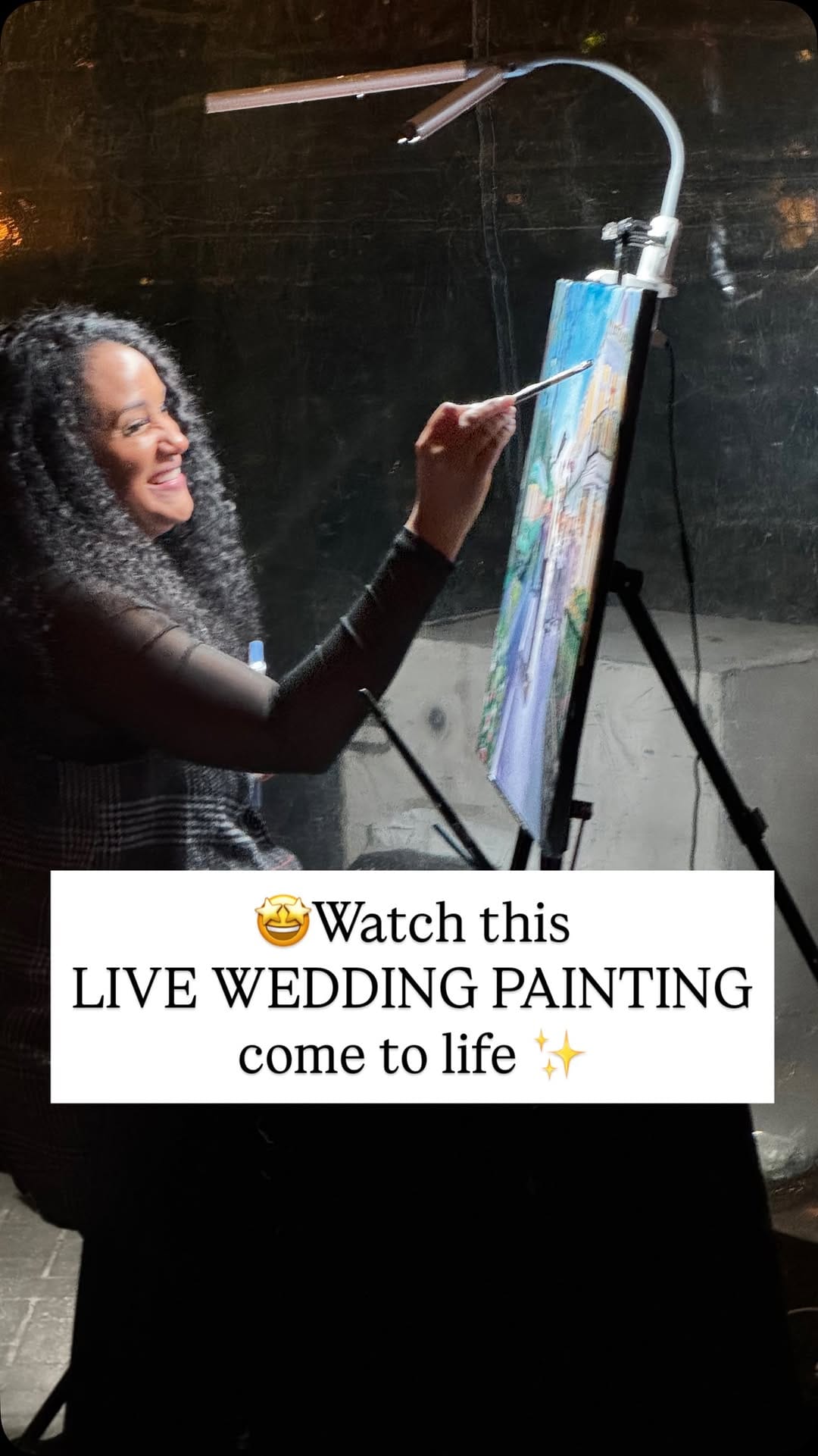 Post 7 by Christina Pappion | Live Wedding Painter & Custom Artist on Instagram (video)