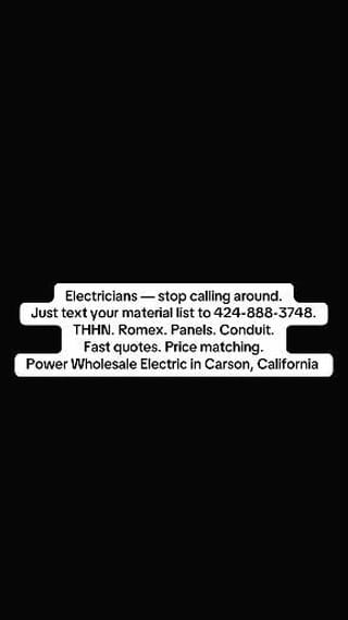 Post 6 by Power Wholesale Electric, Inc. on Instagram (video)