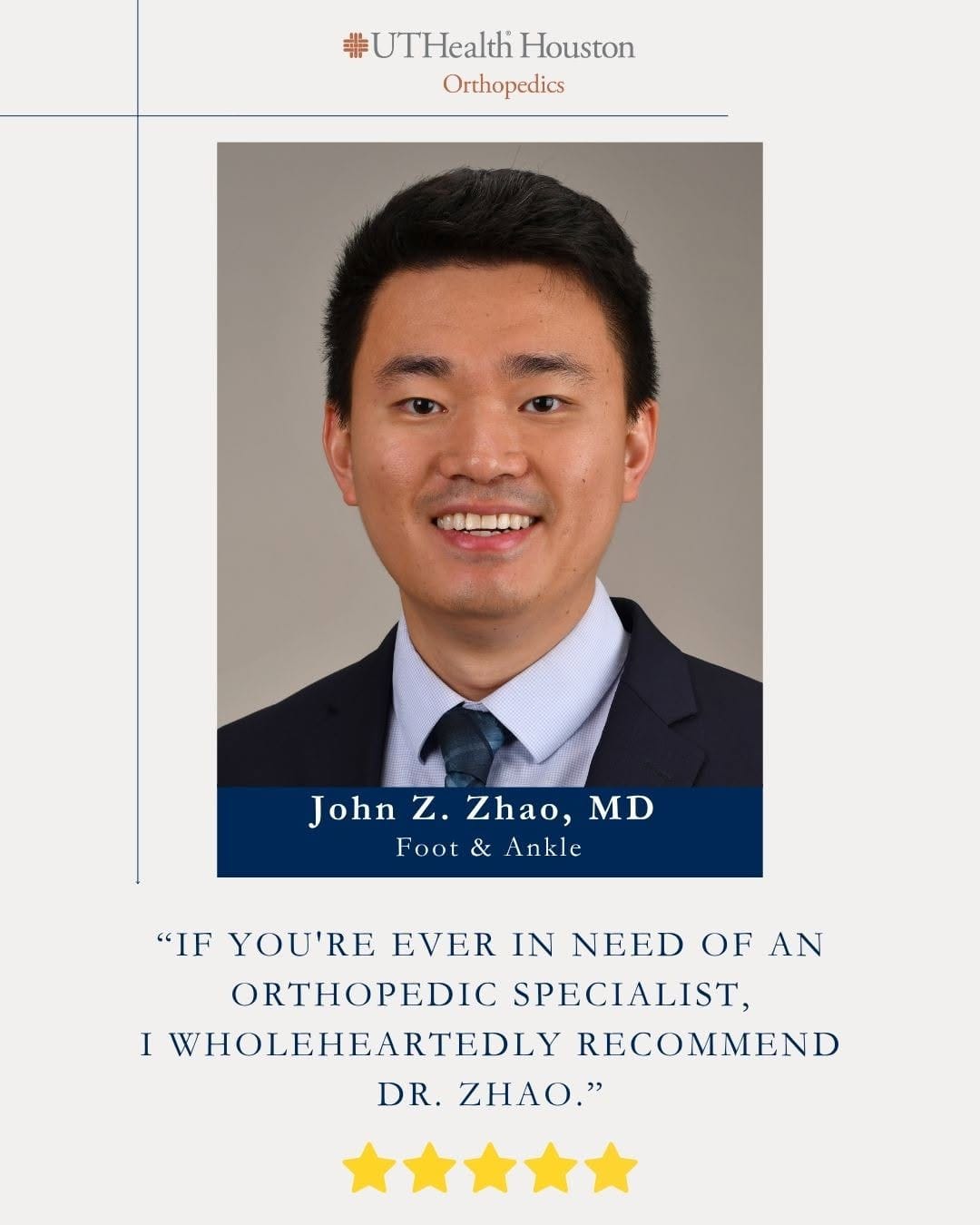 Post 4 by UTHealth Houston Department of Orthopedic Surgery on Instagram (image)