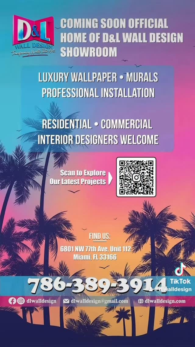 Post 6 by D&L wall design Wallpaper installers  786-389-3914 on Instagram (video)