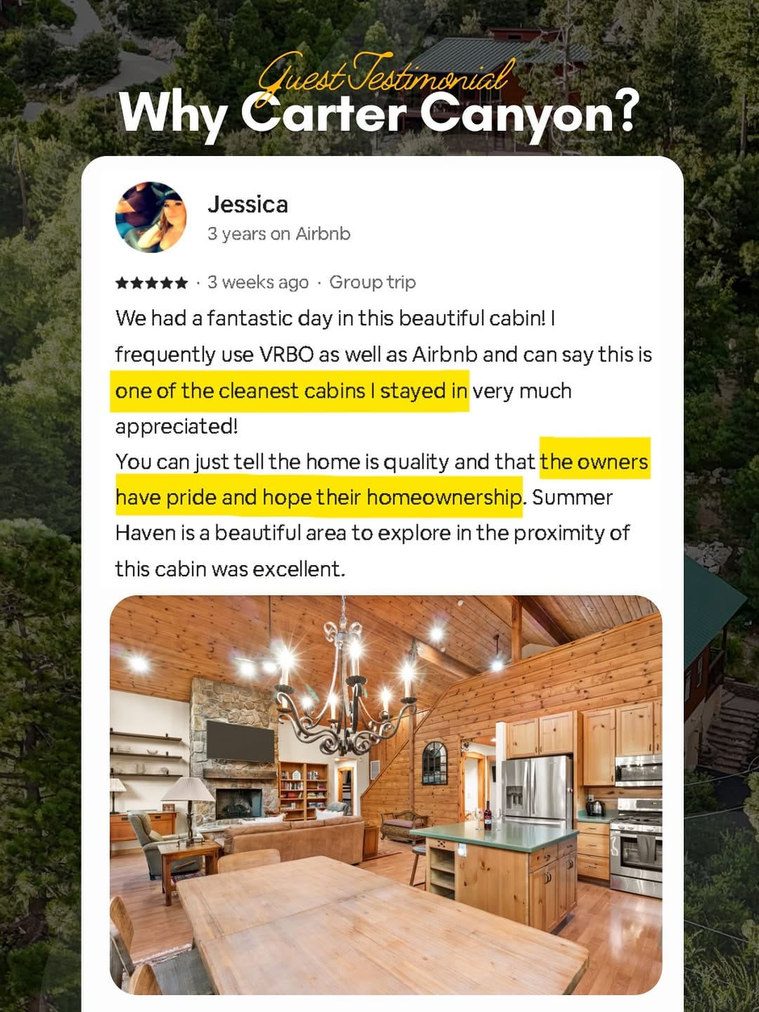 Post 2 by Carter Canyon Cabin on Instagram (image)