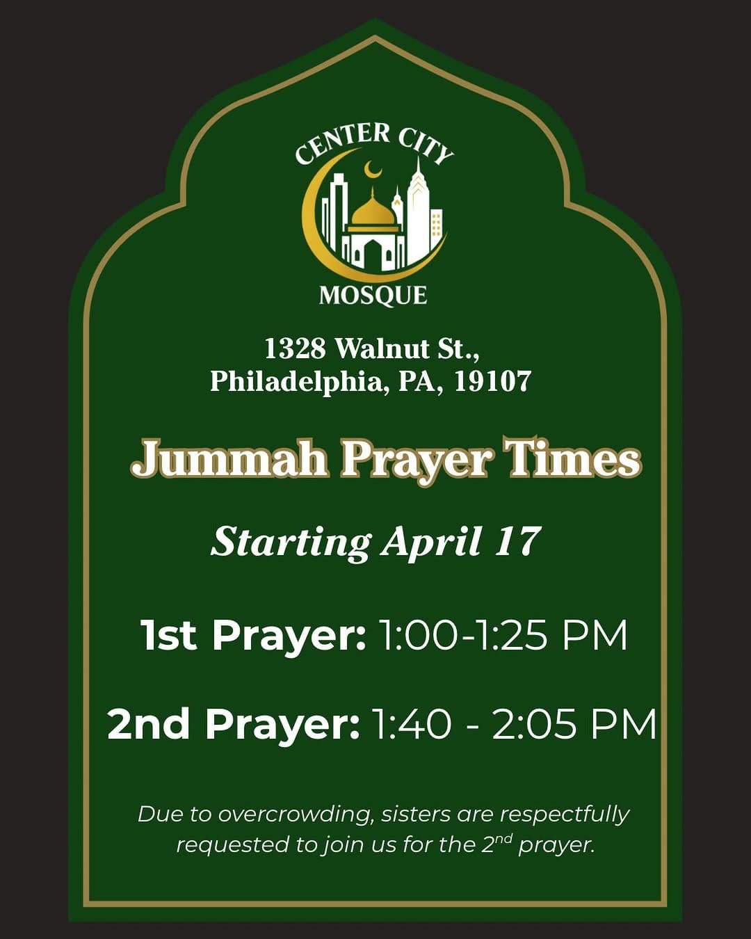 Post 4 by Expanding Center City’s ONLY Mosque 🕌 on Instagram (image)