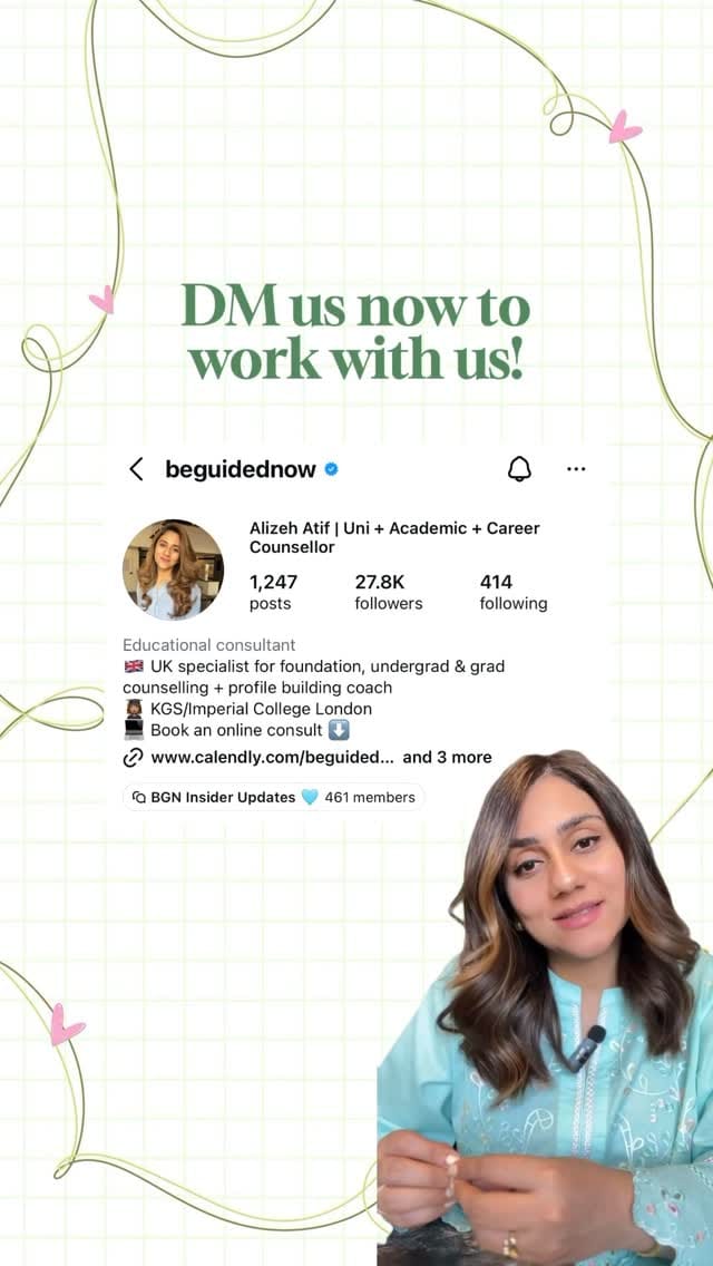 Post 8 by Alizeh Atif | Uni + Academic + Career Counsellor on Instagram (video)