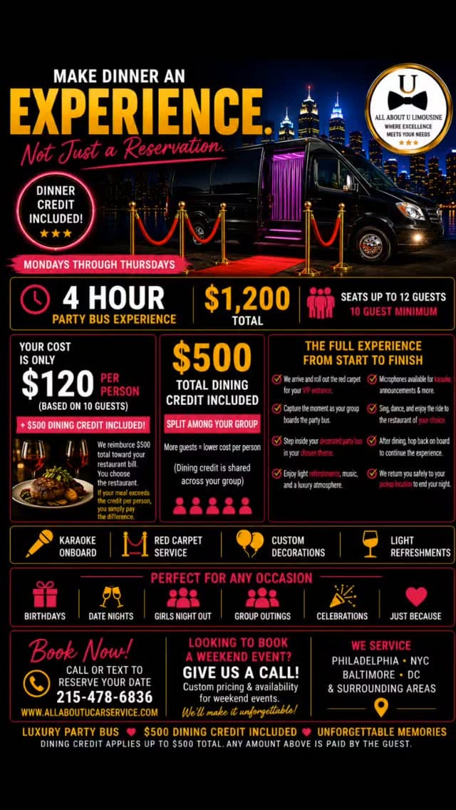 Post 2 by PARTY BUS RENTAL PHILADELPHIA | GIRLS NIGHT OUT | LIMO on Instagram (video)
