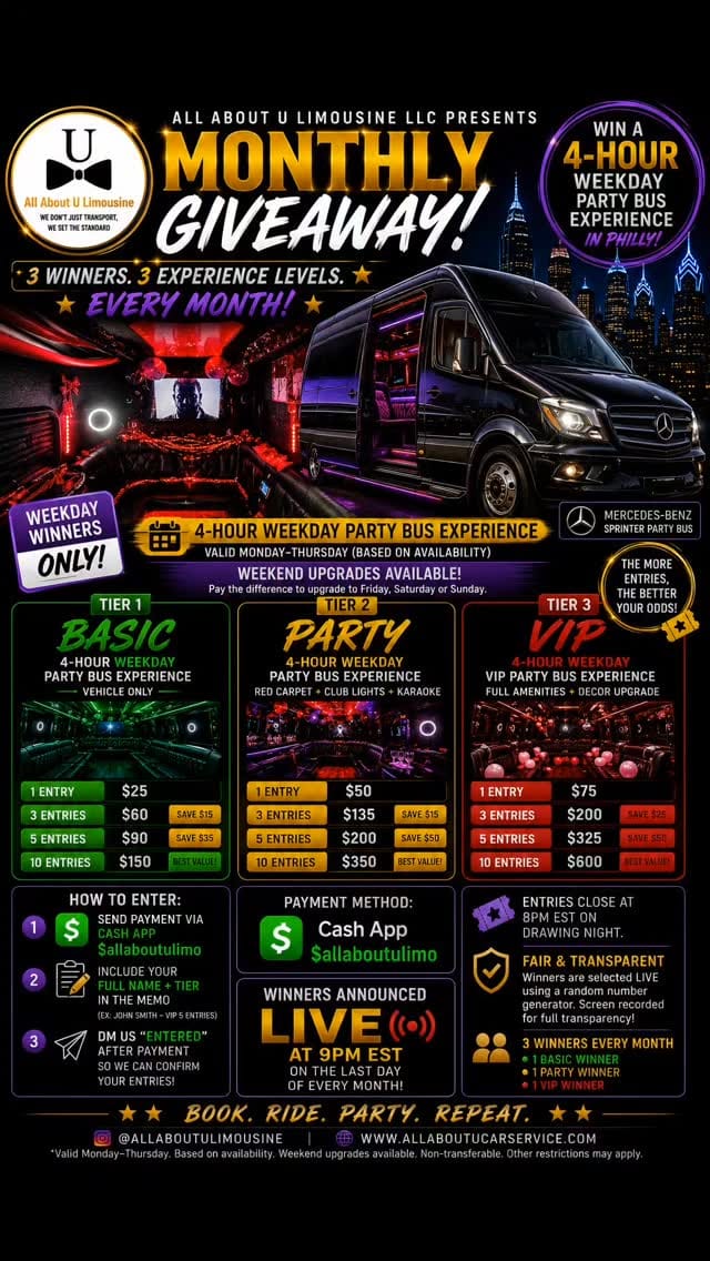 Post 1 by PARTY BUS RENTAL PHILADELPHIA | GIRLS NIGHT OUT | LIMO on Instagram (video)