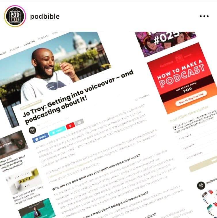 Post 8 by Jo Troy | Award Winning Voice Actor | Audio Producer | Director on Instagram (image)