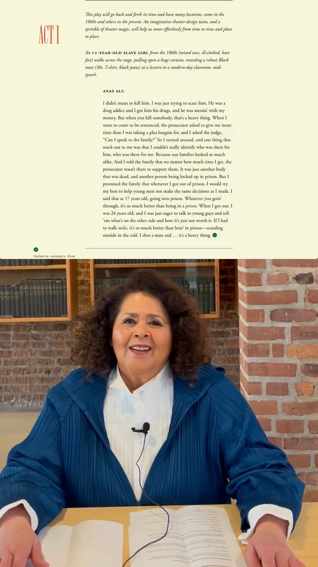 Post 2 by Anna Deavere Smith on Instagram (video)