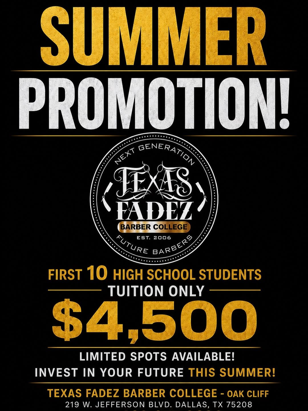Post 3 by Texas Fadez Barber Academy Inc on Instagram (image)