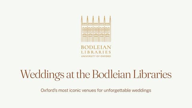 Post 1 by Bodleian Library Weddings on Instagram (video)