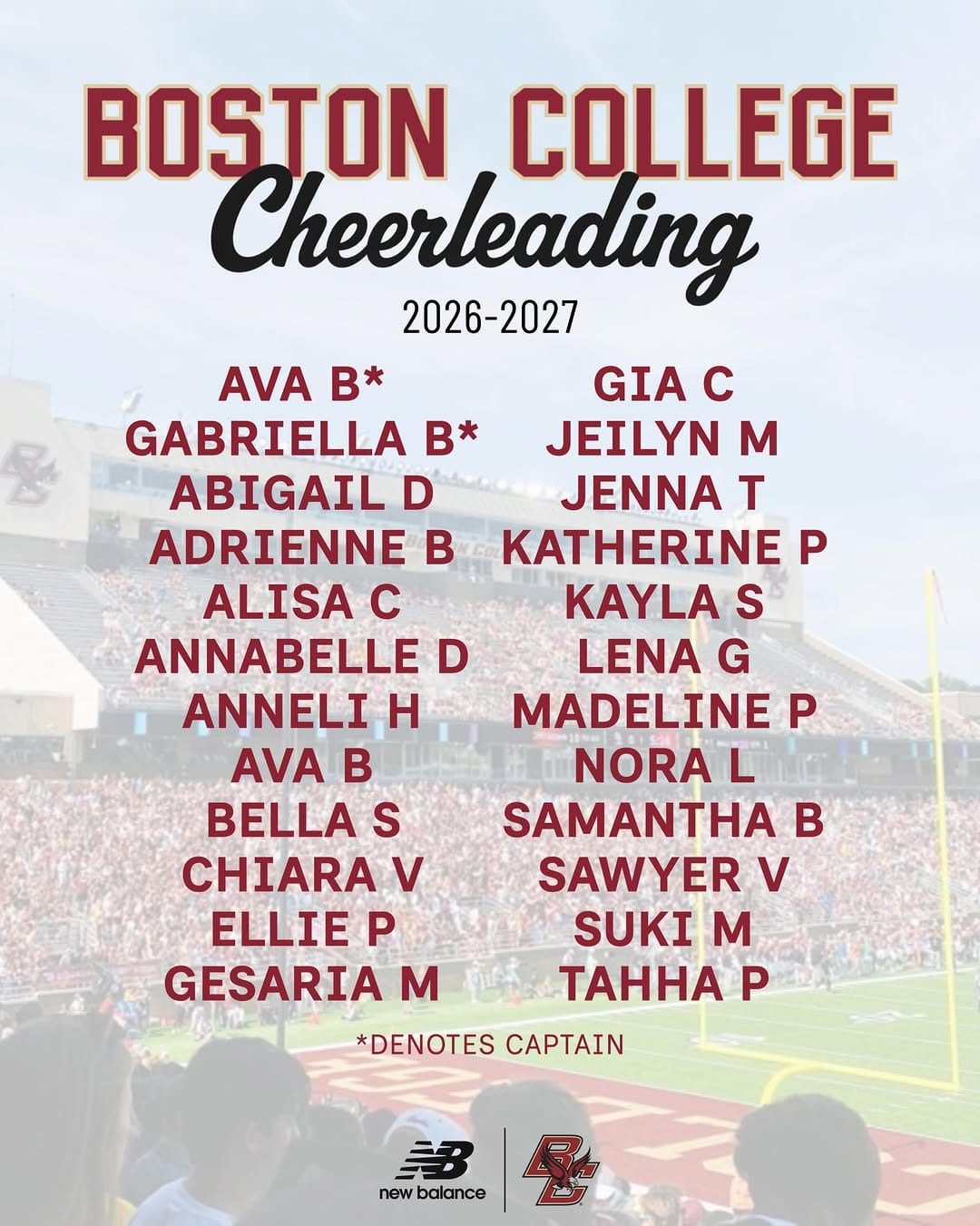 Post 7 by Boston College Co-ed Cheer on Instagram (image)