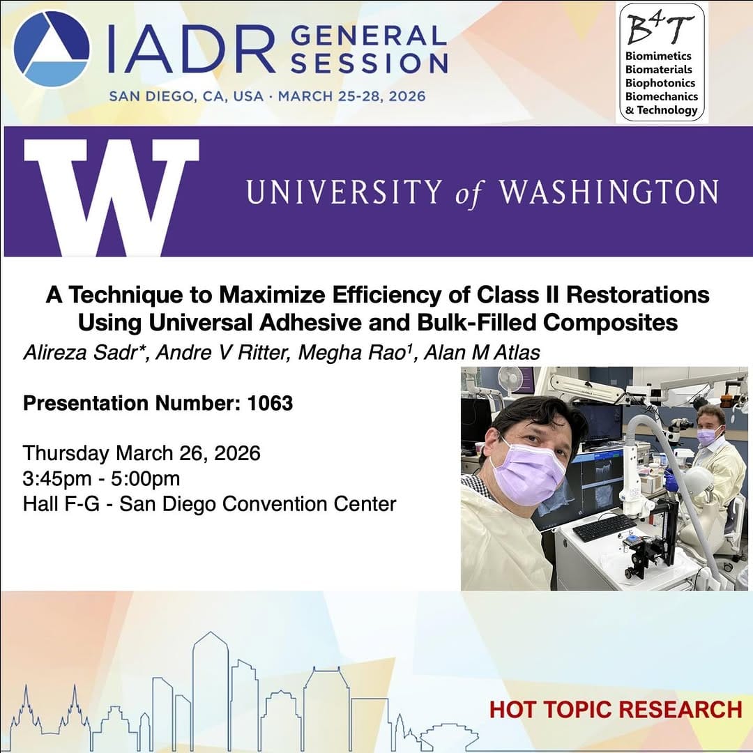 Post 1 by Dr. Alireza Sadr DDS, PhD on Instagram (image)