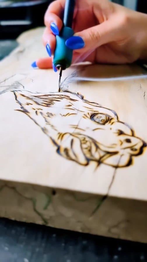 Post 5 by Megan 🔥 Wood Burning Artist on Instagram (video)