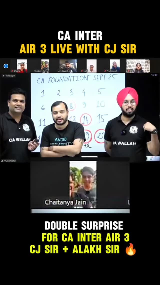 Post 10 by CA Chaitanya Jain (CJ Sir) on Instagram (video)