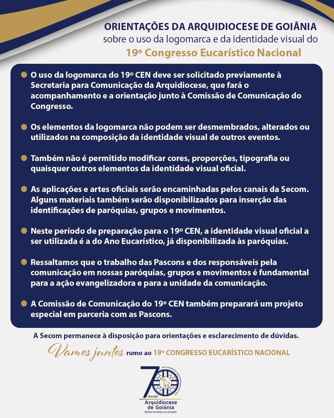 Post 8 by Arquidiocese de Goiânia -  Muitos membros, um só corpo. on Instagram (image)
