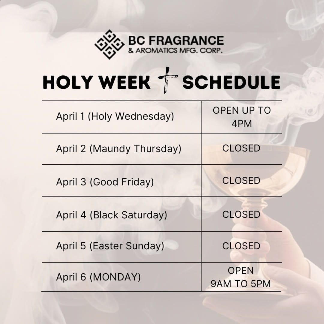 Post 6 by BC Fragrance & Aromatic Manufacturing Inc on Instagram (image)