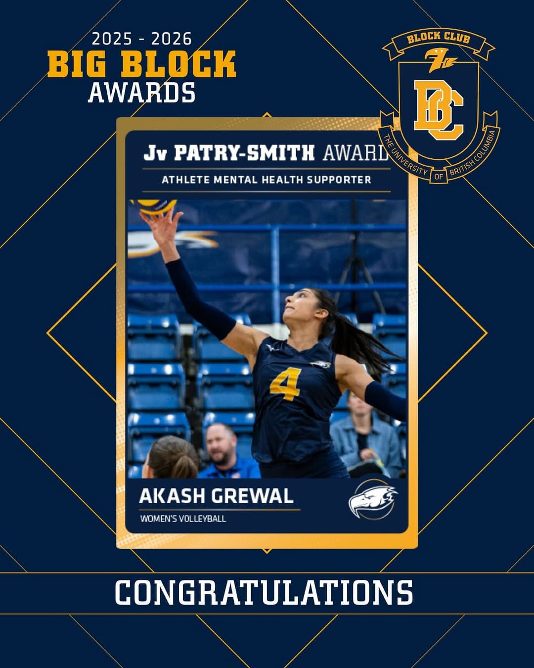 Post 1 by UBC Women's Volleyball on Instagram (image)