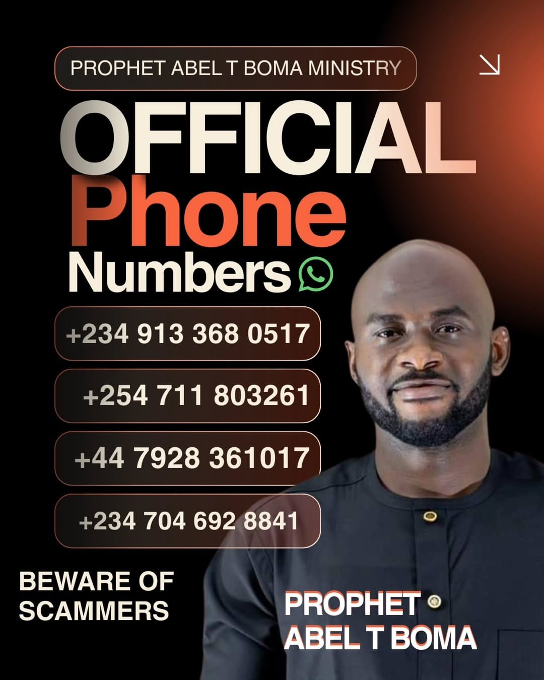Post 8 by PROPHET ABEL TAMUNOMINABO BOMA on Instagram (image)
