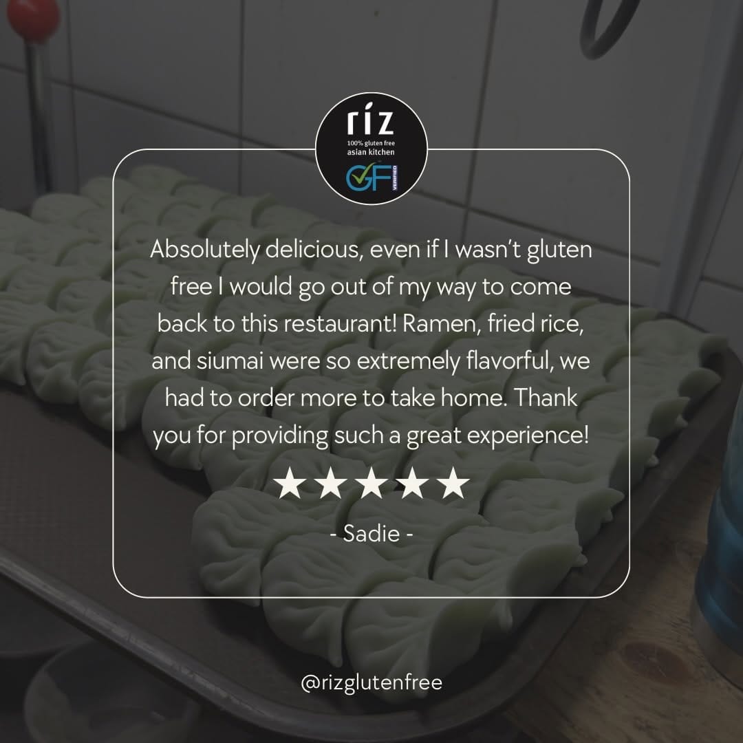 Post 2 by Riz Gluten-Free 100% Gluten-Free Asian Kitchen | Celiac Safe on Instagram (image)