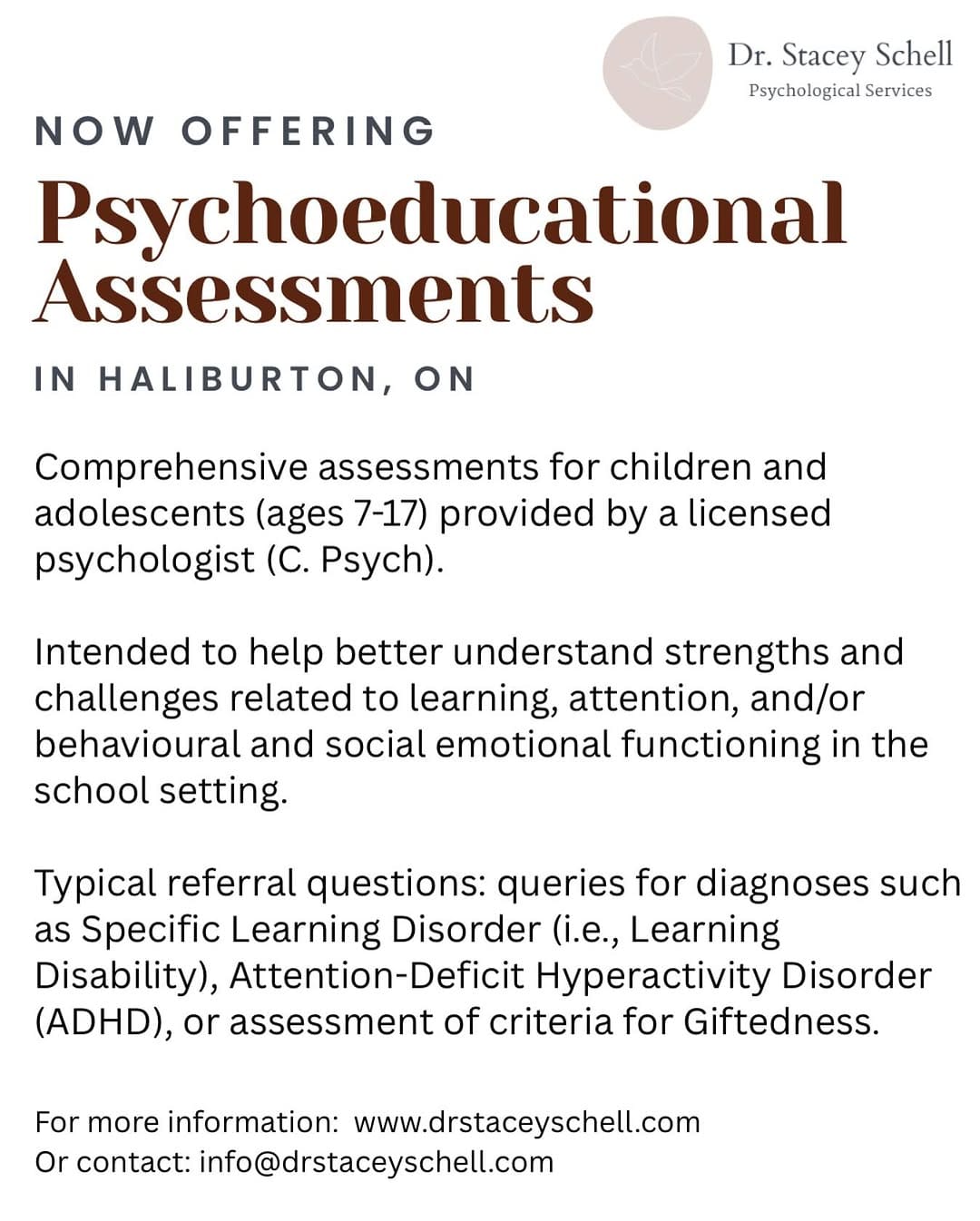 Post 6 by Dr. Stacey Schell, C. Psych on Instagram (image)