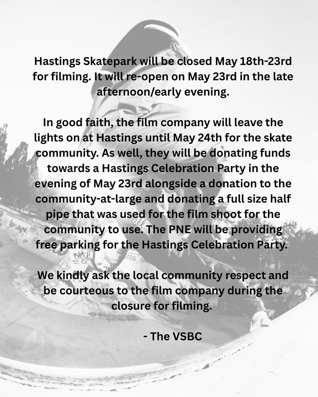 Post 8 by Vancouver Skateboard Coalition on Instagram (image)