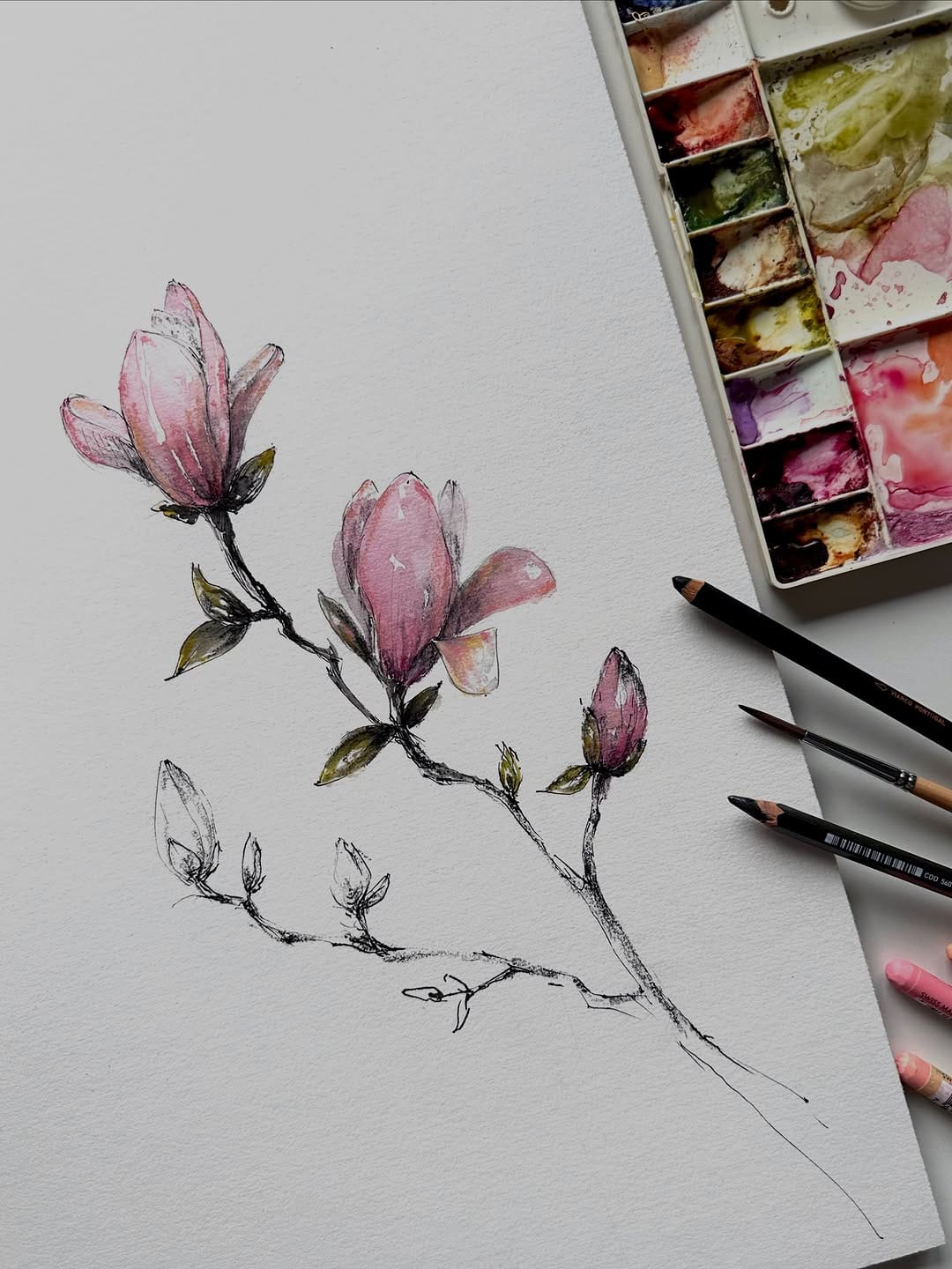 Post 4 by Agata | Artist | Floral watercolor art on Instagram (image)