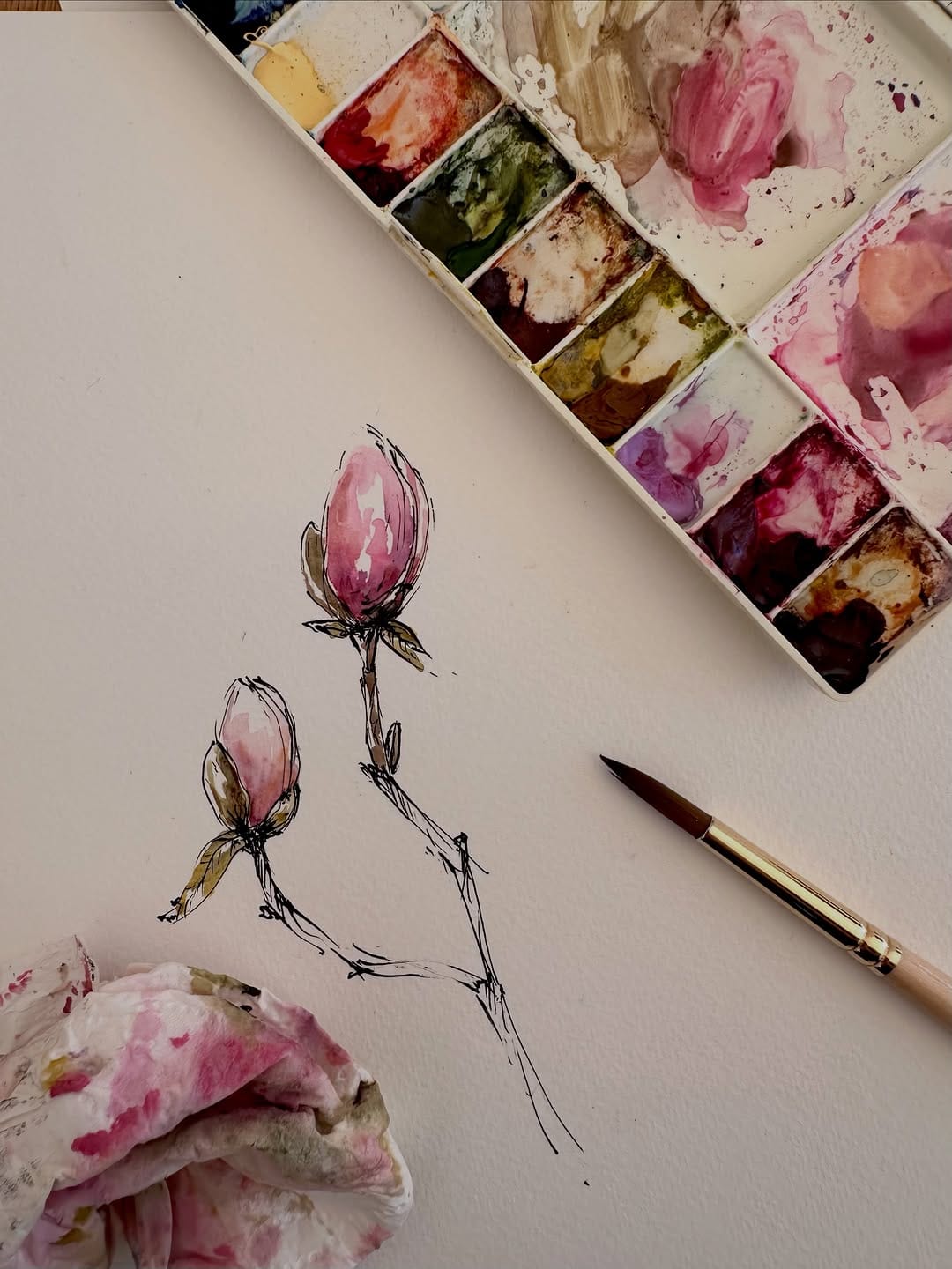 Post 8 by Agata | Artist | Floral watercolor art on Instagram (image)