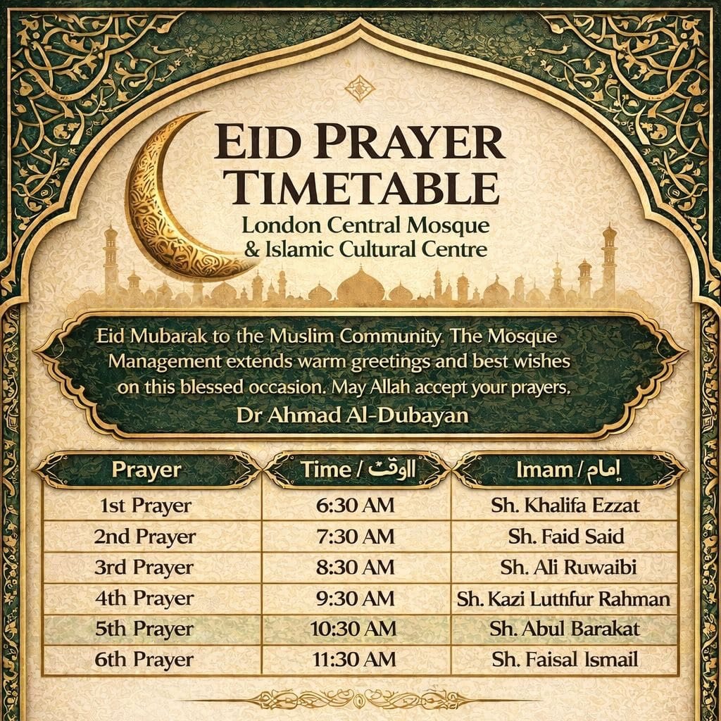 Post 5 by The London Central Mosque on Instagram (image)