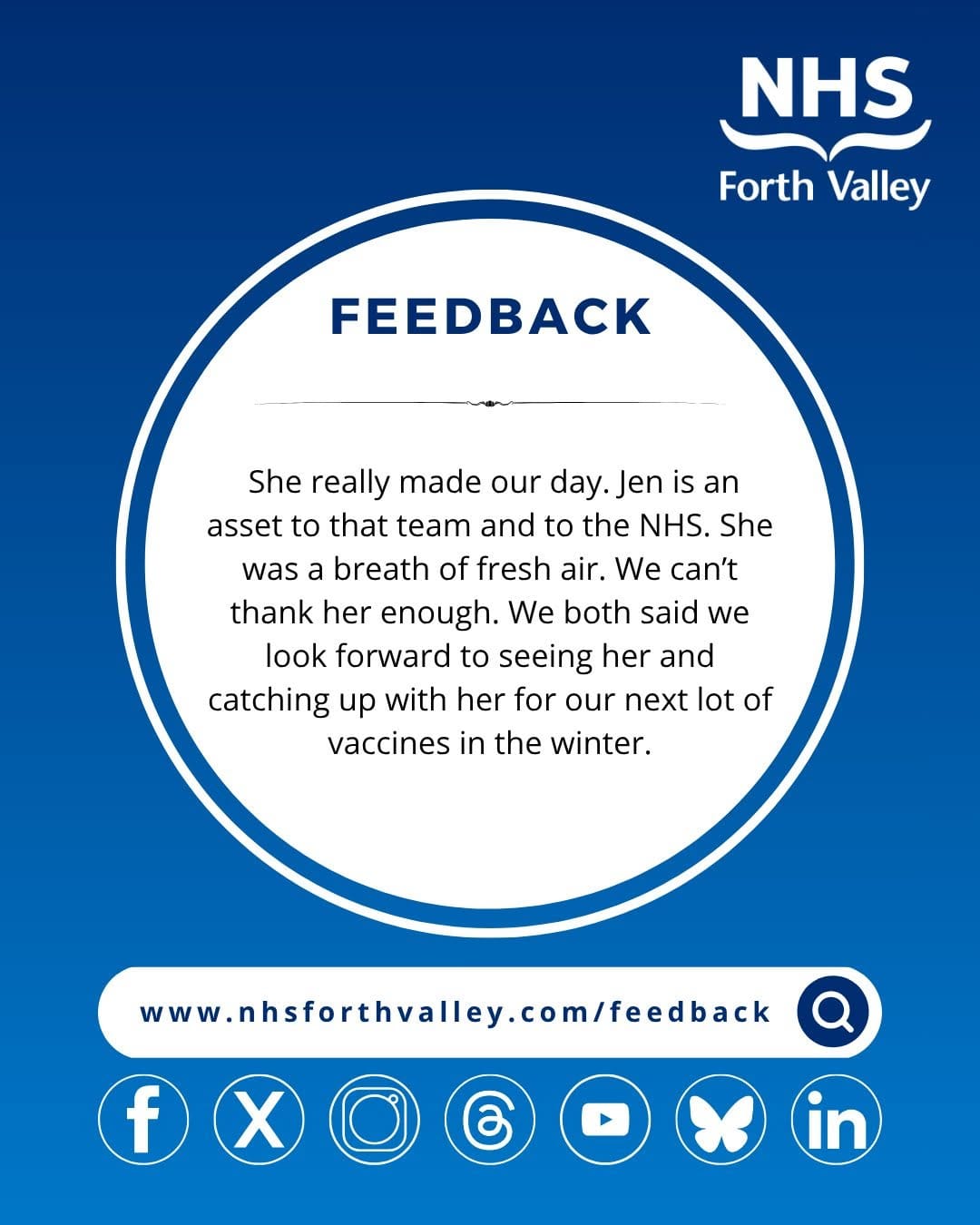 Post 6 by NHS Forth Valley on Instagram (image)