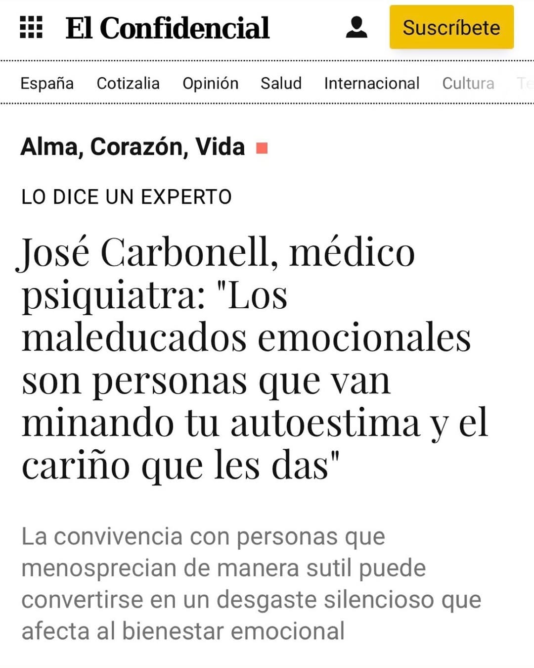 Post 3 by Dr. José Carbonell Médico Psiquiatra on Instagram (carousel)