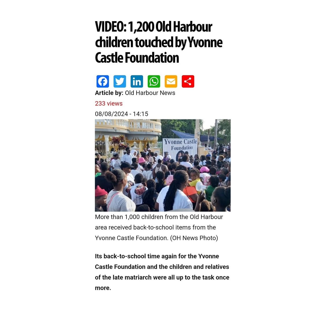 Post 9 by Yvonne Castle Foundation on Instagram (image)