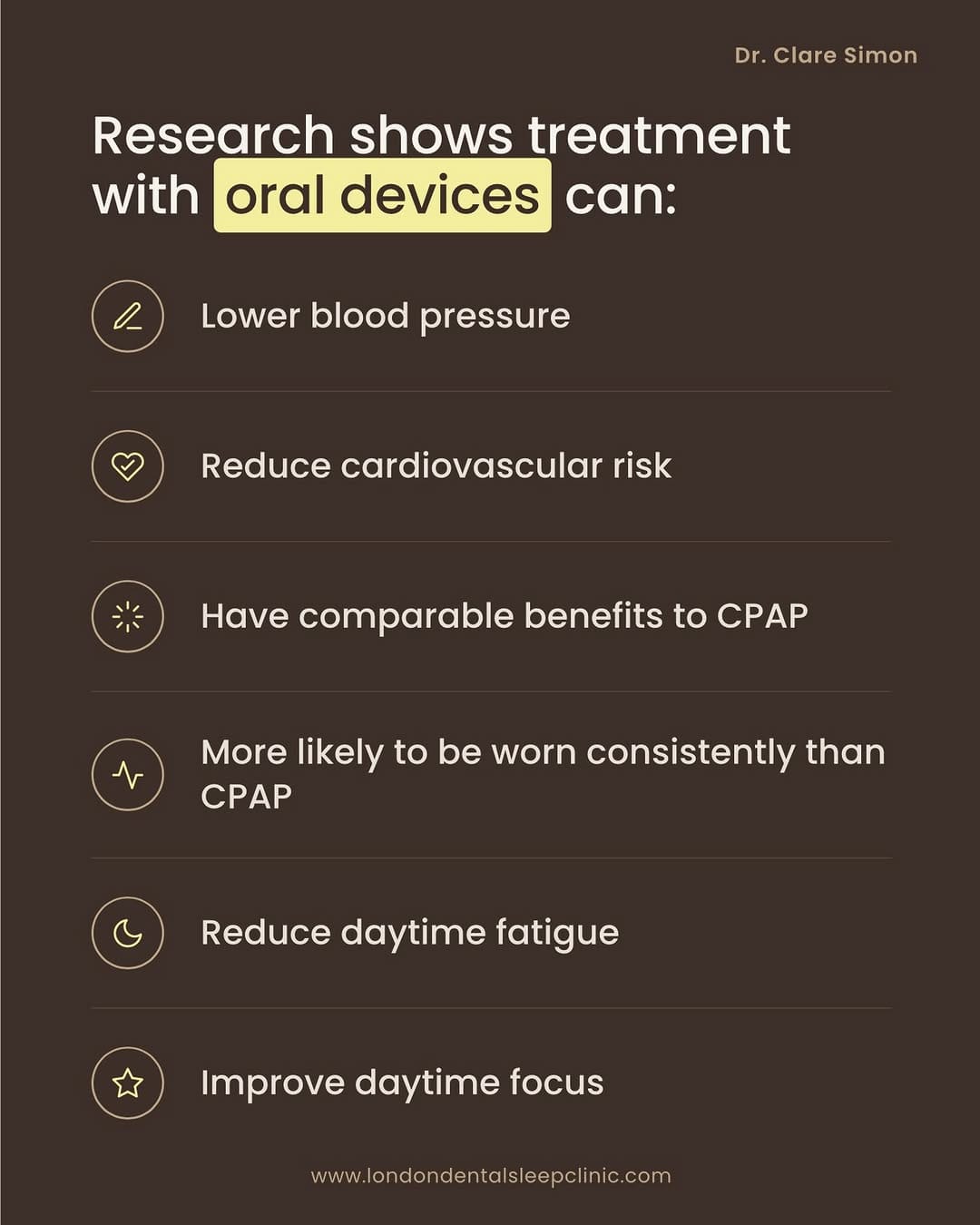 Post 6 by Dr. Clare Simon | Dental sleep medicine on Instagram (image)
