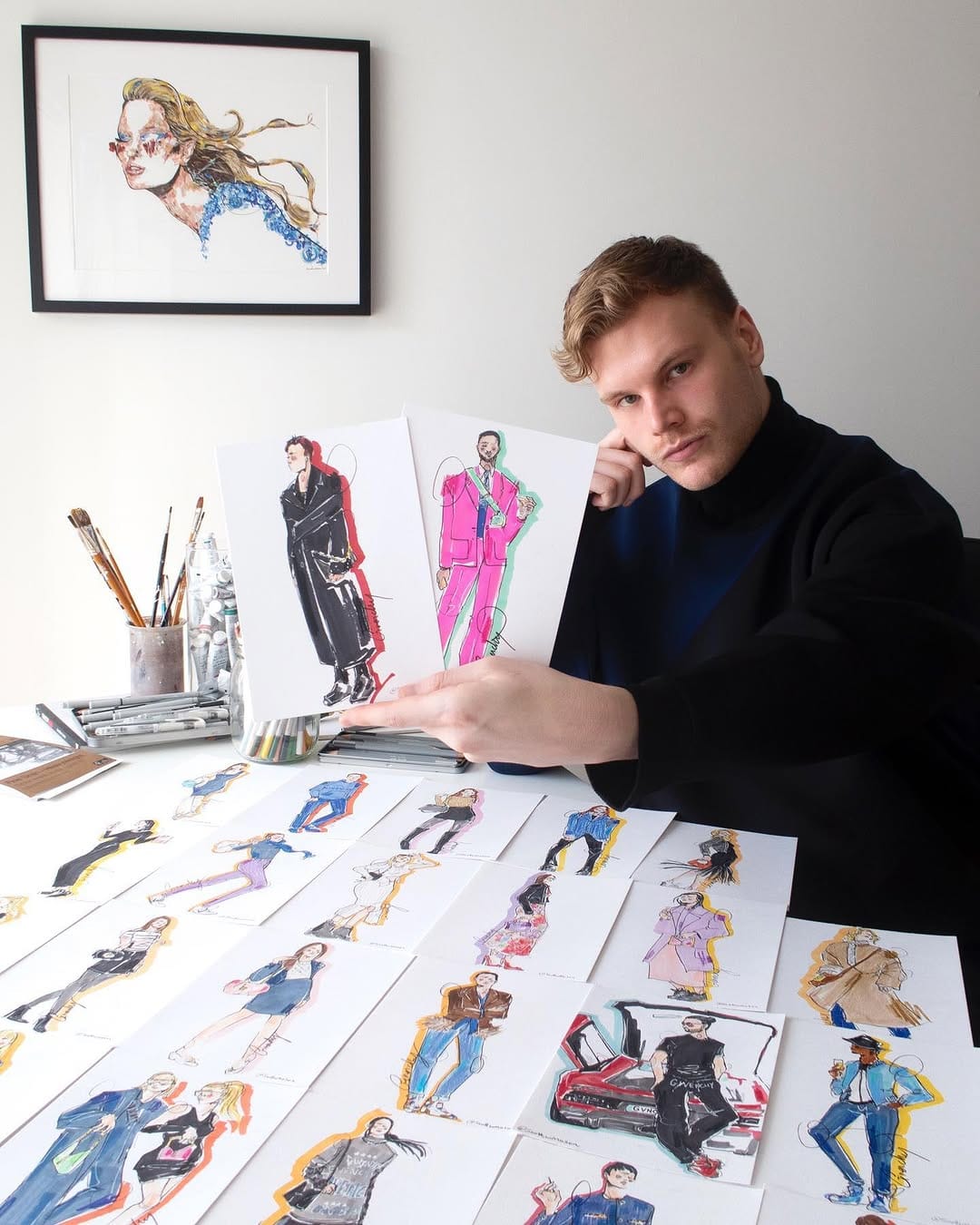 Post 9 by Scott W Mason • London Fashion Illustrator on Instagram (carousel)