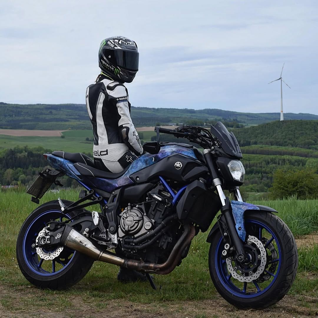 Post 3 by Cathi - Bikergirl - Yamaha MT07 on Instagram (image)