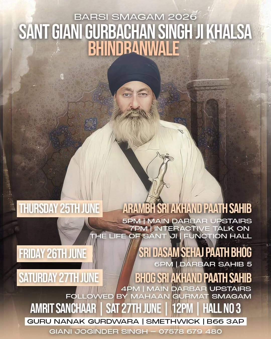 Post 3 by Guru Nanak Gurdwara Smethwick on Instagram (image)