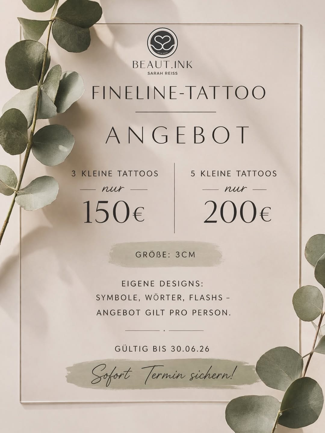 Post 9 by Sarah Reiß | BEAUT.INK SARAH REISS on Instagram (image)