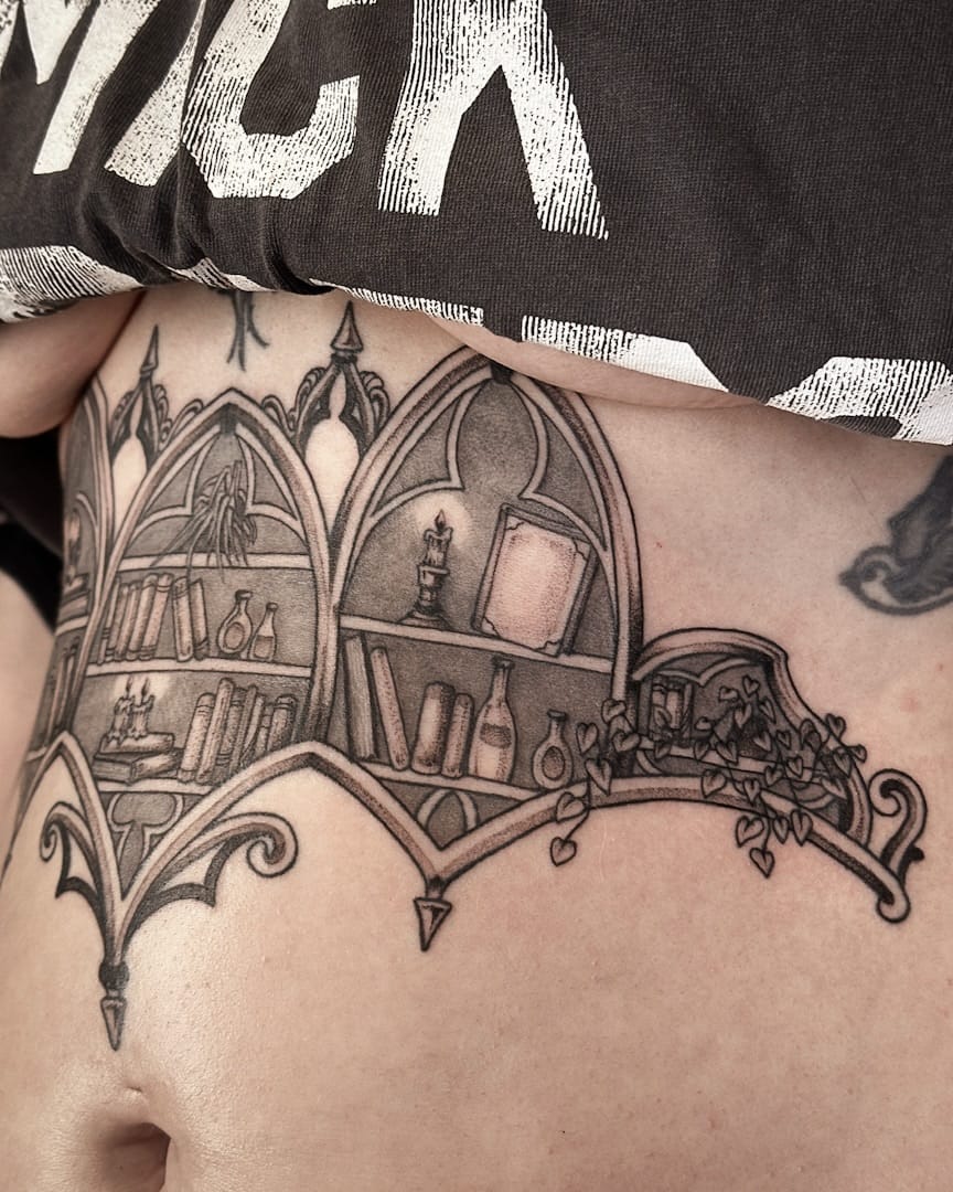 Post 8 by Stacey Sykes | Etching & Gothic Tattoos | Melbourne on Instagram (carousel)